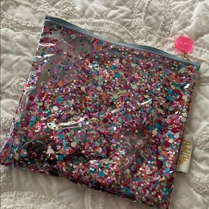 Packed Party Confetti Glitter Clutch zip pouch